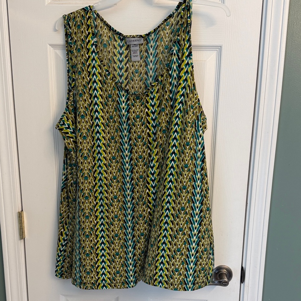 Catherines Multicolor Chevron-Pattern Tank Top